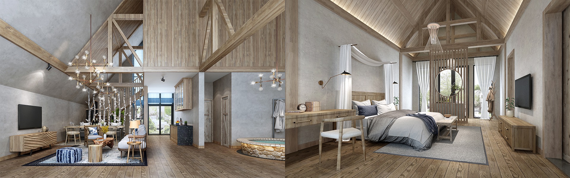 温泉别墅度假村 大宅装饰设计 商业空间展示设计案例