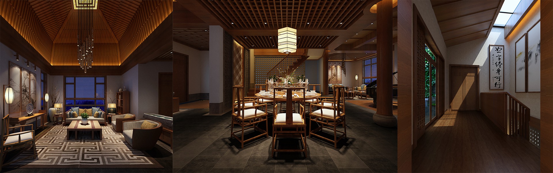 新中式别墅私宅设计 装修风格效果图 打造高端设计方案